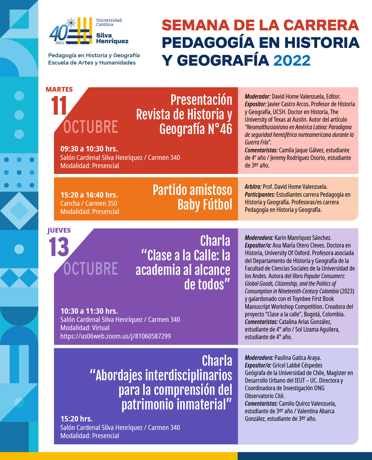 Semana de la Carrera Pedagogía en Historia y Geografía 2022