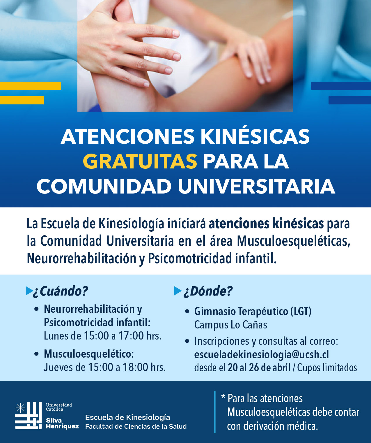 Atenciones Kinésica UCSH Escuela de Kinesiología